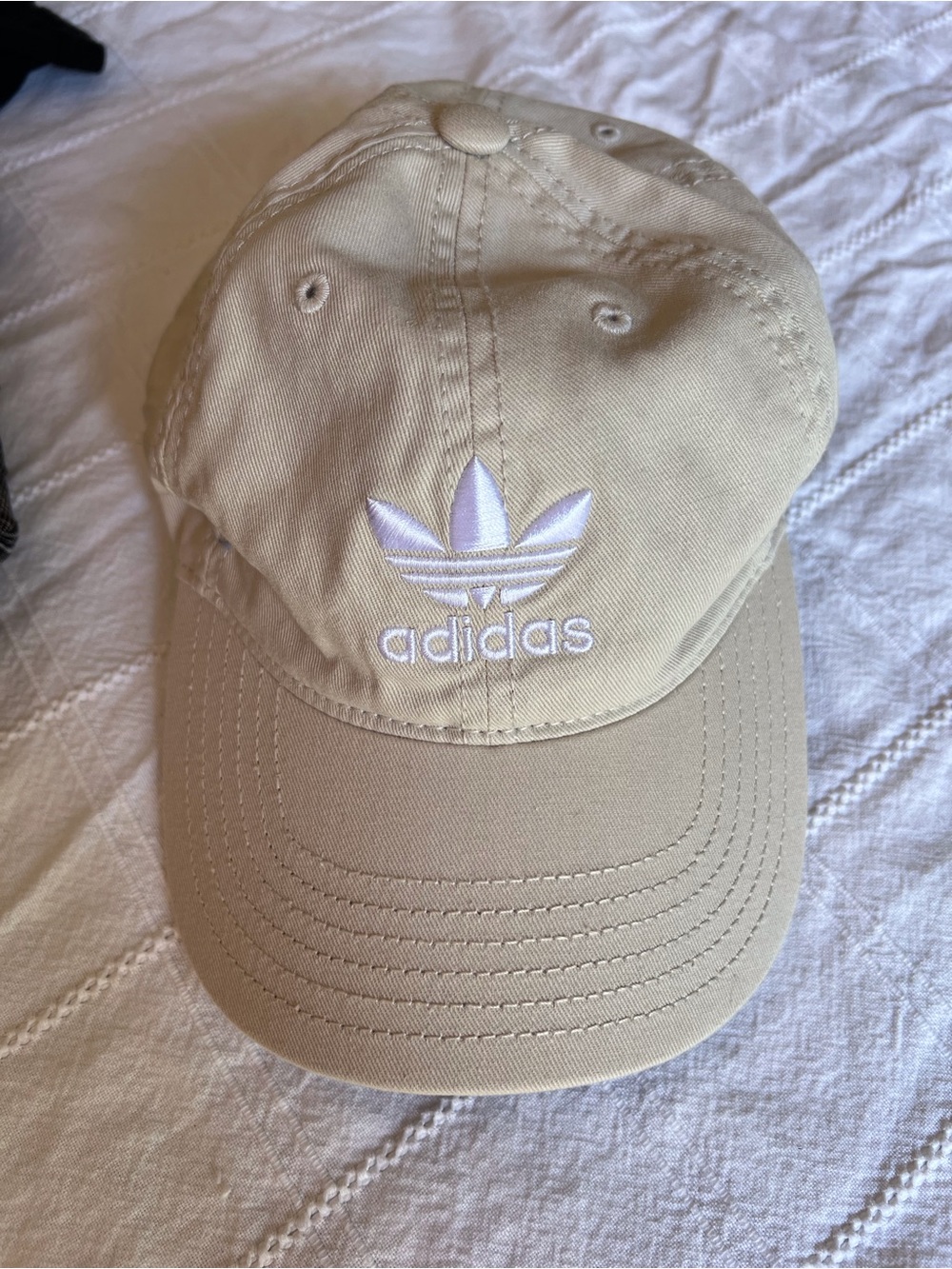 adidas Beige Logo Embroidered Baseball Cap